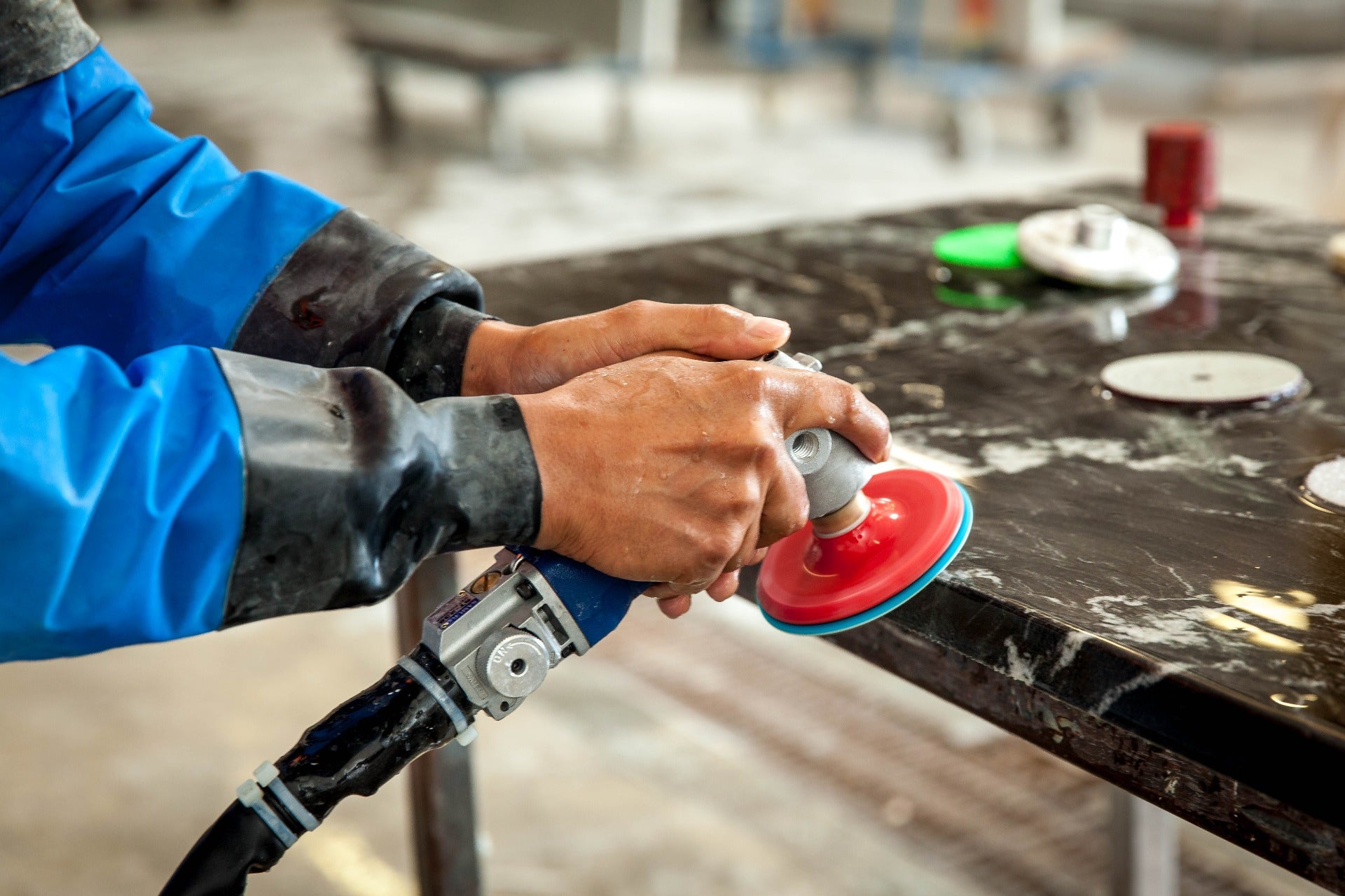 Samurai ST-235 Wet Polisher with Hoses & built in Oil Port